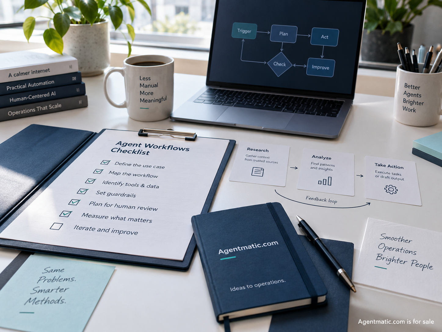 Editorial still for agent workflows without the theater
